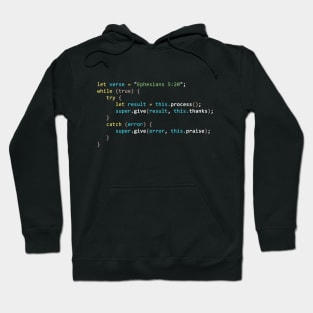 Christian Programmer Language - Ephesians 5:20 Verse in Code Hoodie